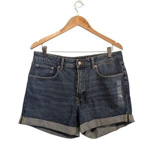 Free Assembly Rolled Cuff Denim Jean Shorts Size 14